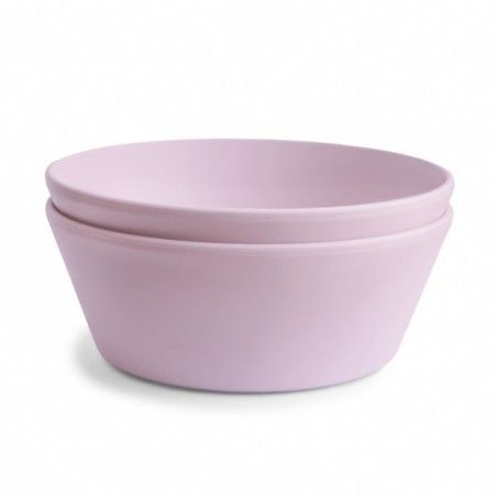 Mushie Zestaw Miseczki dla Dzieci Okrągłe Soft Lilac 2 szt.