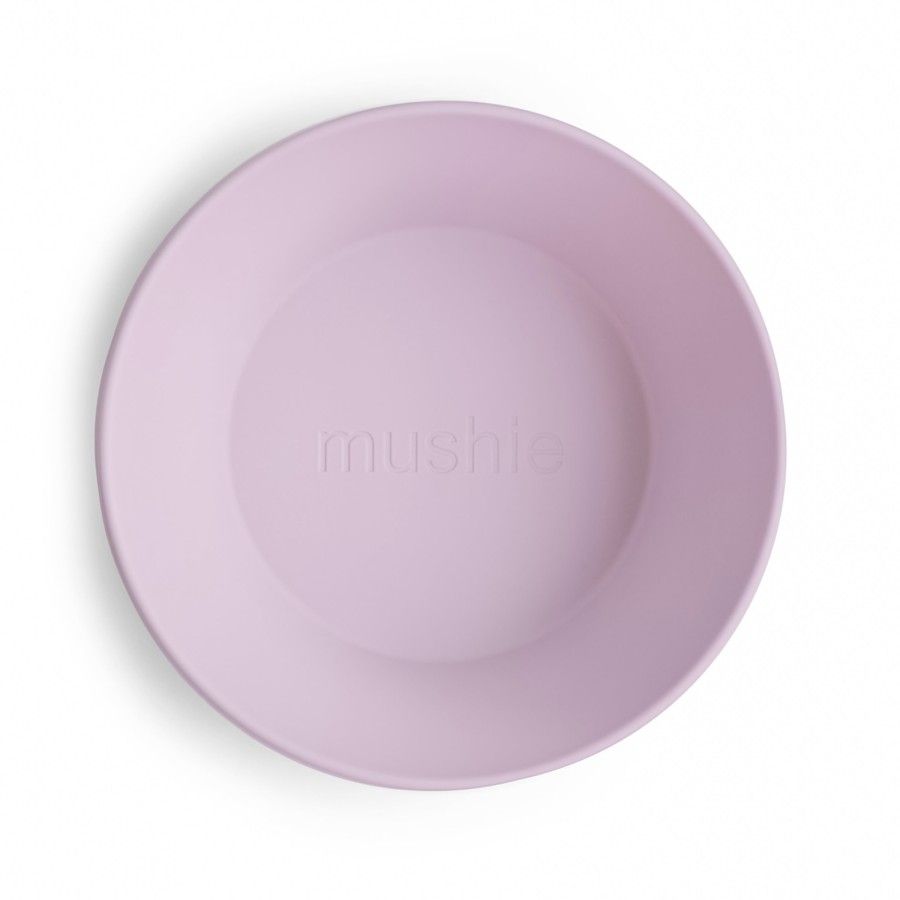 Mushie Zestaw Miseczki dla Dzieci Okrągłe Soft Lilac 2 szt.