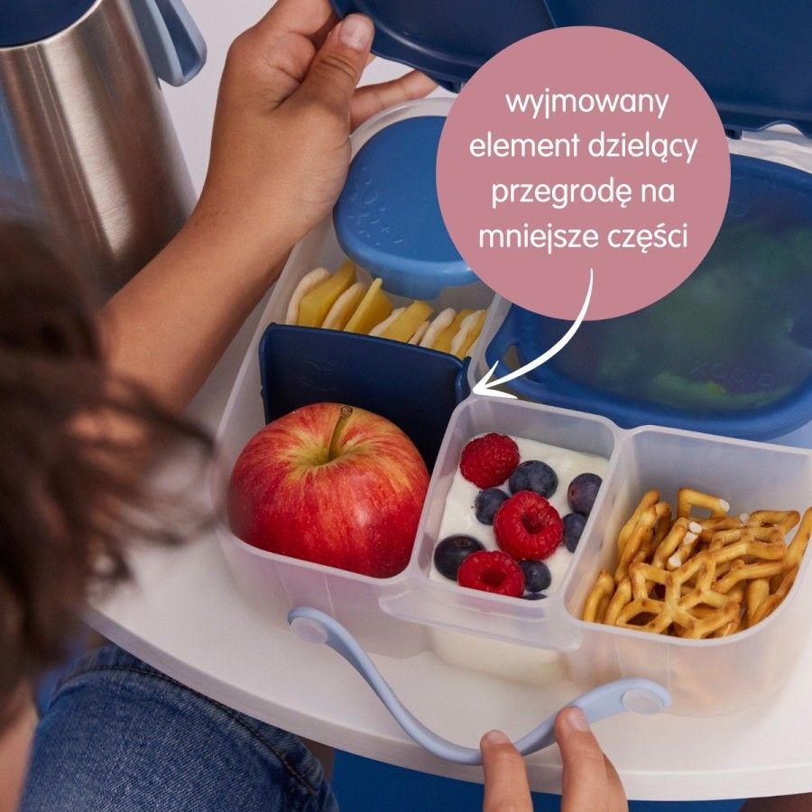 B.box Lunchbox dla dzieci do szkoły - szczelna śniadaniówka z przegródkami i wkładem chłodzącym Night Vision