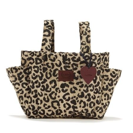 La Millou Organizer do wózka ortalion pikowany LEOPARD CREAM by Magdalena Lamparska