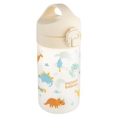 Canpol babies Bidon na wodę dla dzieci od 2,5 r.ż Junior 400 ml beżowy dino