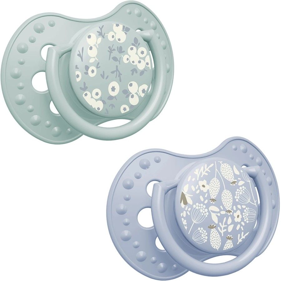 LOVI Smoczek silikonowy dynamiczny LOVI 0-6 m 2 szt. Blossom Blue