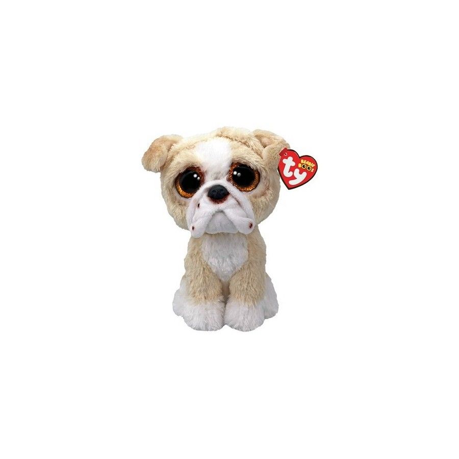 TY Piesek Pooch Pupilki 15cm podpalany angielski buldog