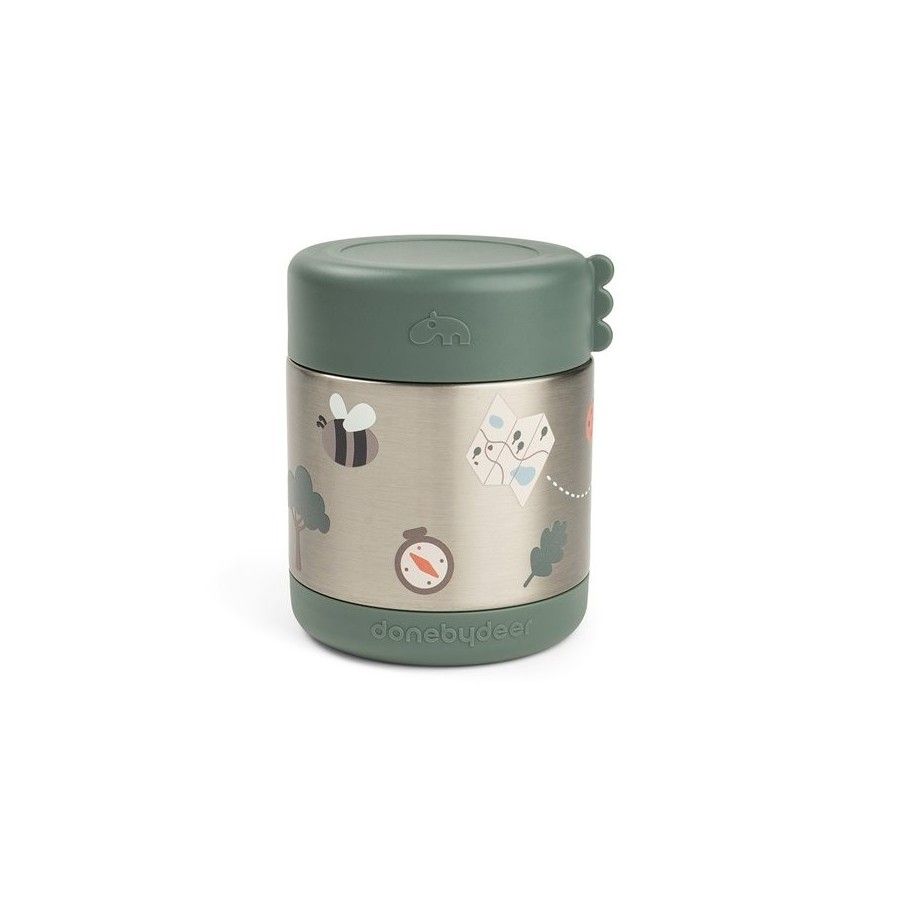Done by Deer Termos Obiadowy dla Dziecka 300ml Tiny Trails Green
