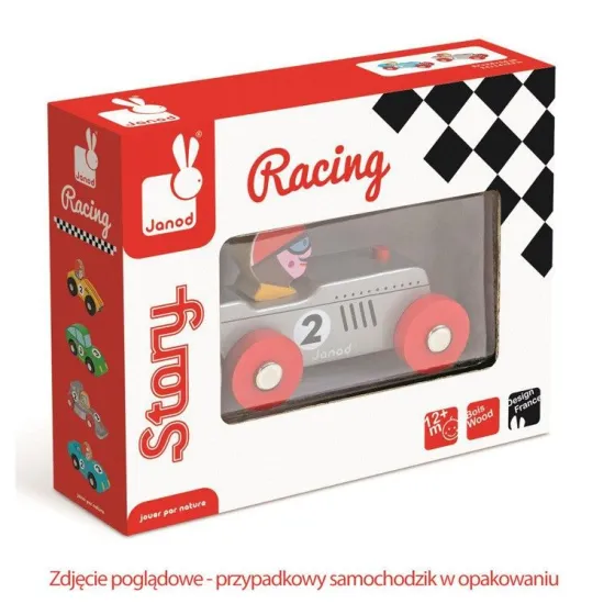 Janod, Wyścigówka drewniana Racer czerwona