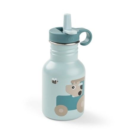 Done by Deer Butelka Stalowa z Ustnikiem 350ml Tiny Farm Blue