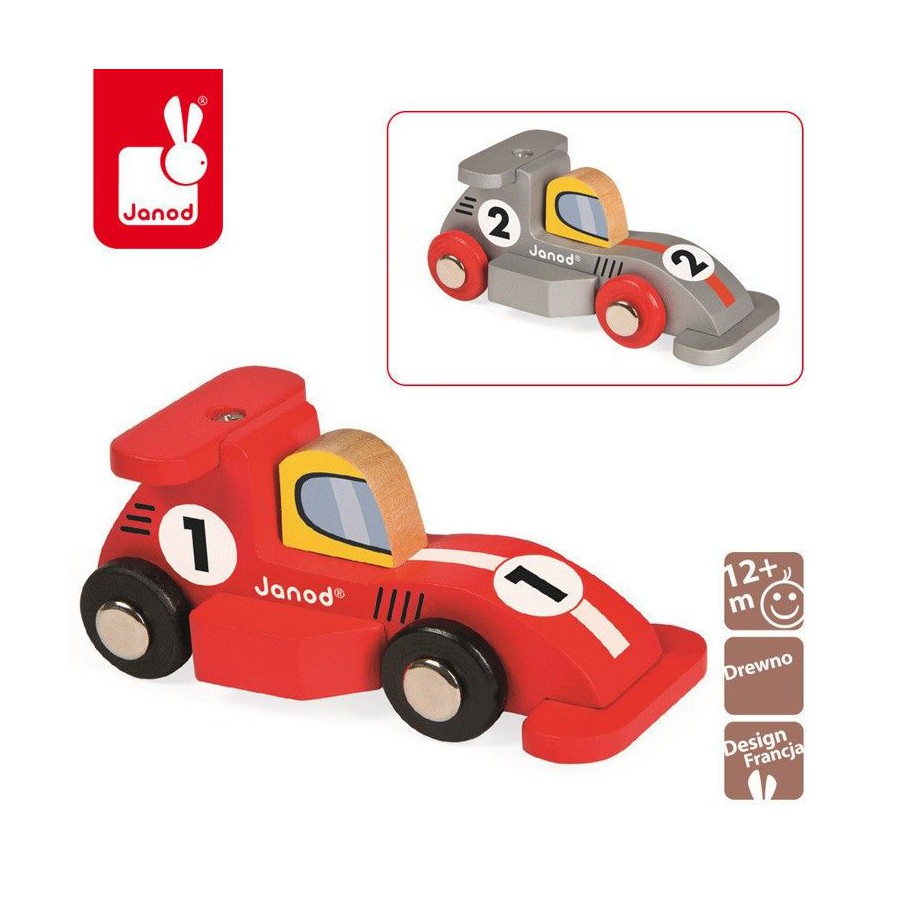 Janod, wooden Formula1 racer red
