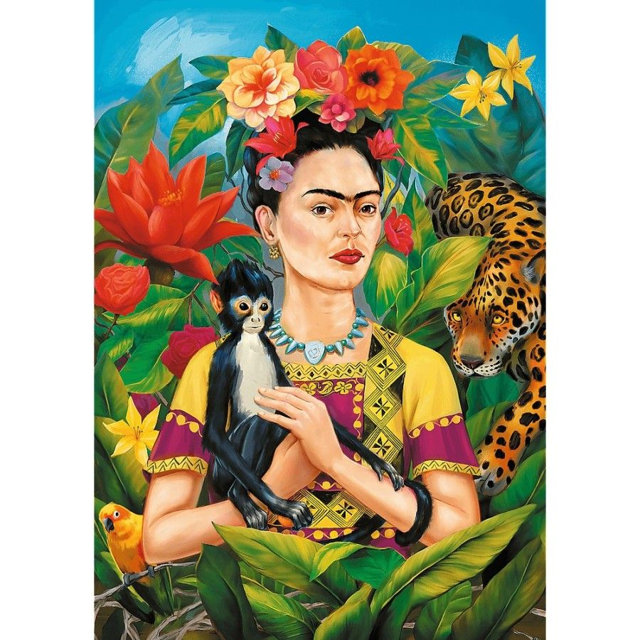 Trefl Puzzle 1000el. Trefl Premium Plus Frida Kahlo Portret w dżungli