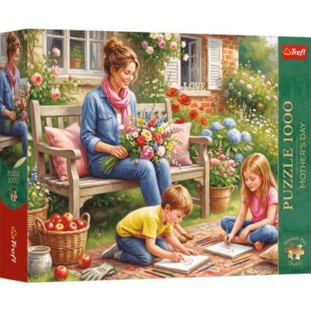 Trefl Puzzle 1000el. Premium Plus Mother's Day Rodzina w ogrodzie