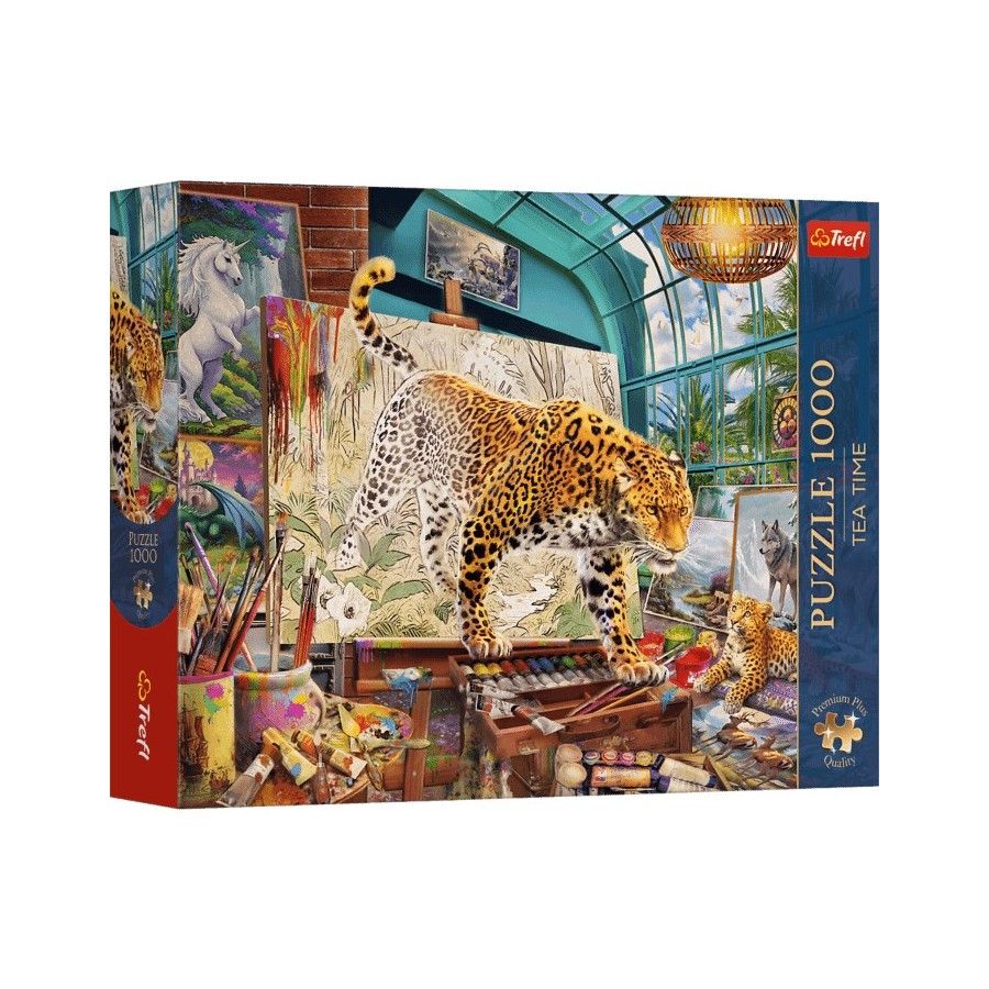 Trefl Puzzle 1000el. Premium Plus -Tea Time Lamparty w pracowni malarskiej
