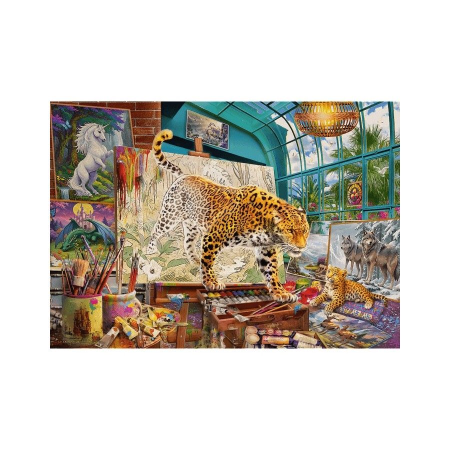 Trefl Puzzle 1000el. Premium Plus -Tea Time Lamparty w pracowni malarskiej