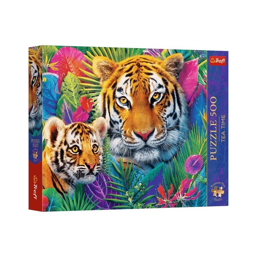 Trefl Puzzle 500el. Premium Plus Tea Time Tygrysy w dżungli