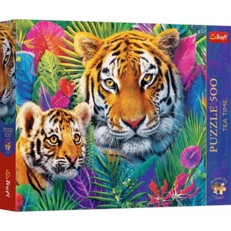 Trefl Puzzle 500el. Premium Plus Tea Time Tygrysy w dżungli
