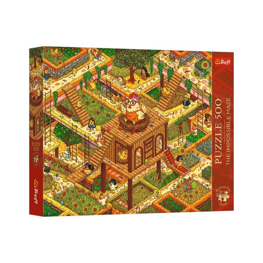 Trefl Puzzle 500el. Premium Plus The Impossible Maze Śmieszne kurczaki