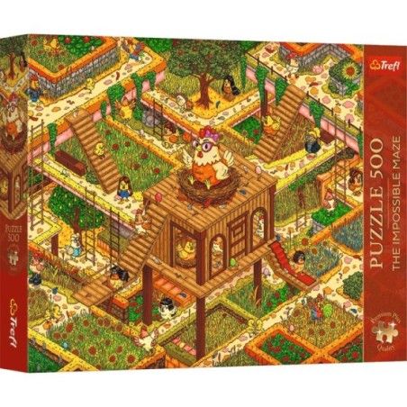Trefl Puzzle 500el. Premium Plus The Impossible Maze Śmieszne kurczaki