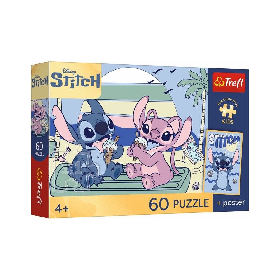 Trefl Puzzle 60el. Premium Plus Kids Zabawa ze Stitchem