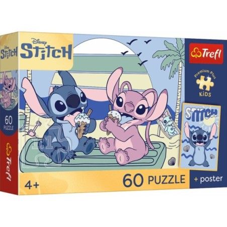 Trefl Puzzle 60el. Premium Plus Kids Zabawa ze Stitchem