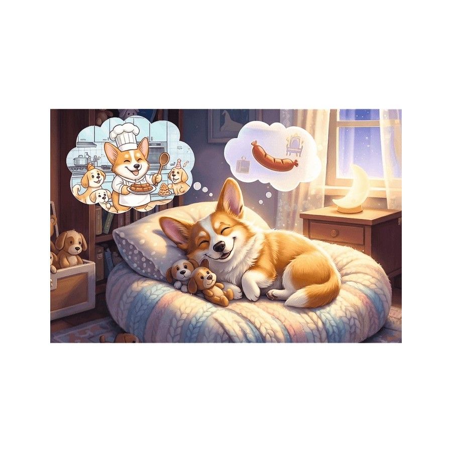 Trefl Puzzle 60el. Corgi w krainie snów