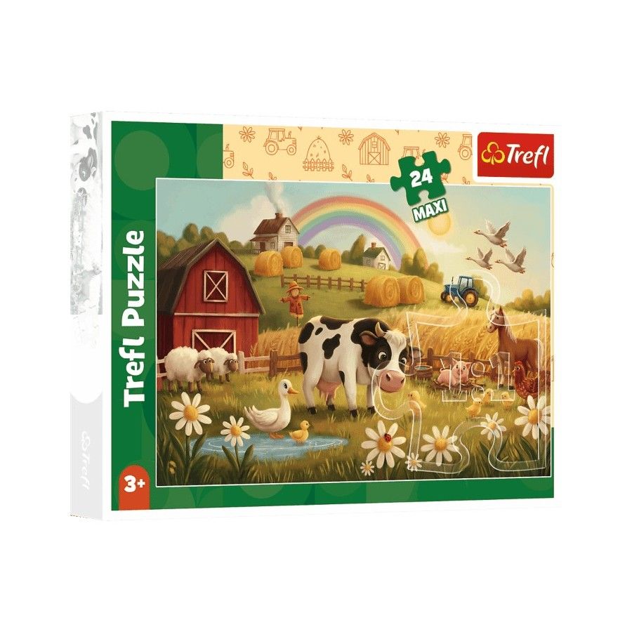 Trefl Puzzle maxi 24el. Krowa na farmie