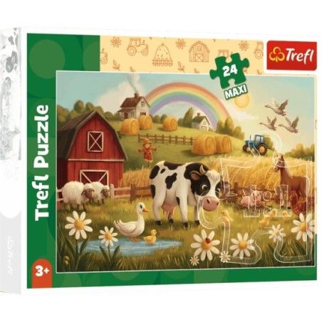 Trefl Puzzle maxi 24el. Krowa na farmie