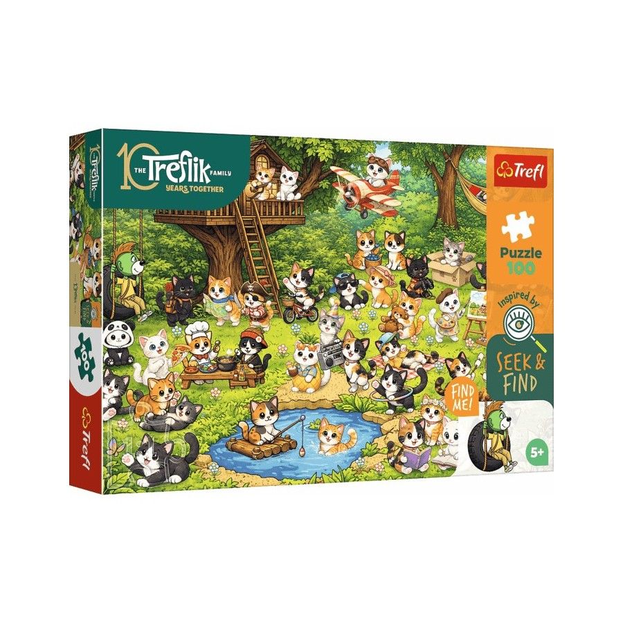 Trefl Puzzle 100el. Seek & Find Koci świat