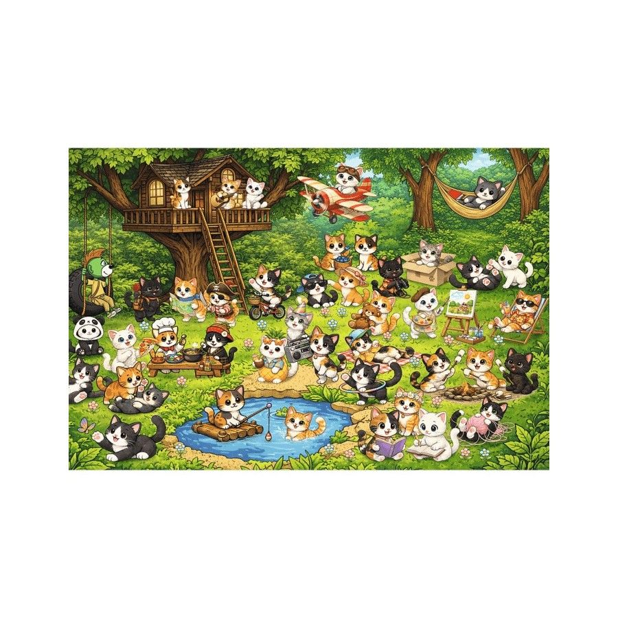 Trefl Puzzle 100el. Seek & Find Koci świat