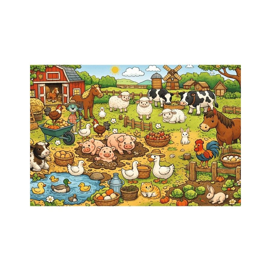 Trefl Puzzle 100el. Seek & Find Wieś