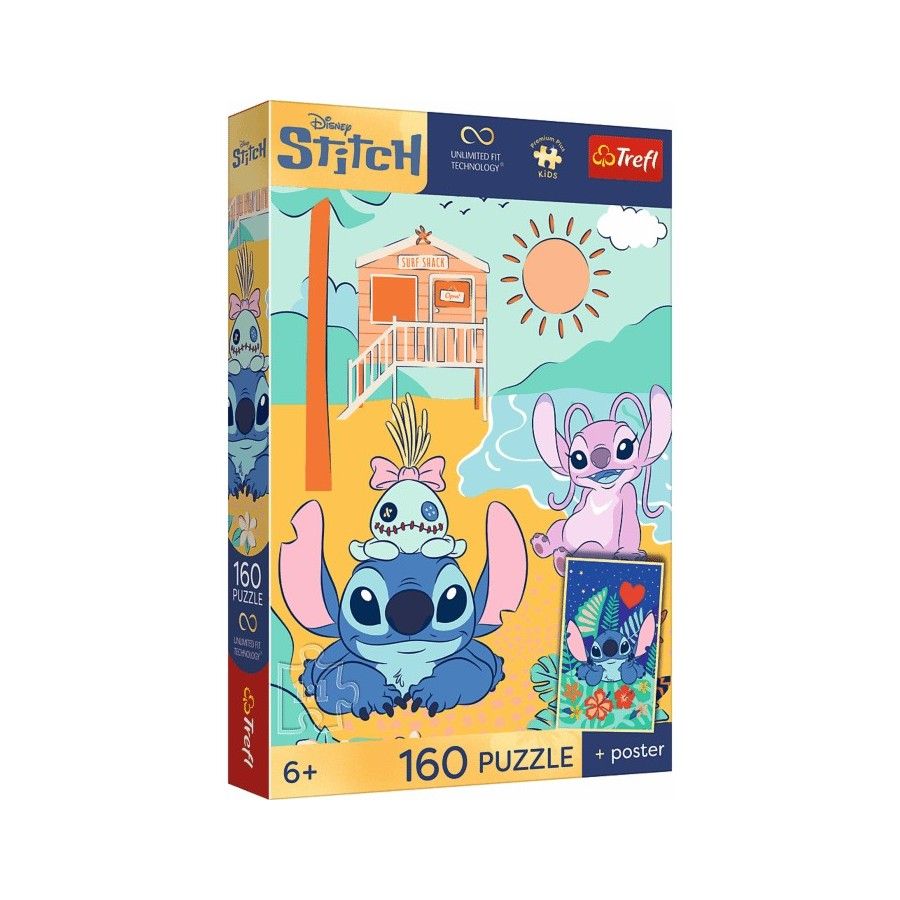 Trefl Puzzle 160el. Premium Plus Kids Stitch na fali