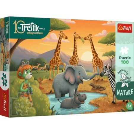 Trefl Puzzle 100el. Inspired By Nature Wesoła ferajna Rodzina Treflików