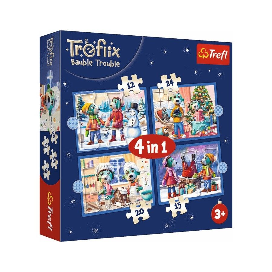 Trefl Puzzle 4w1 U Treflików pada śnieg
