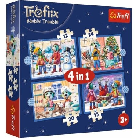 Trefl Puzzle 4w1 U Treflików pada śnieg