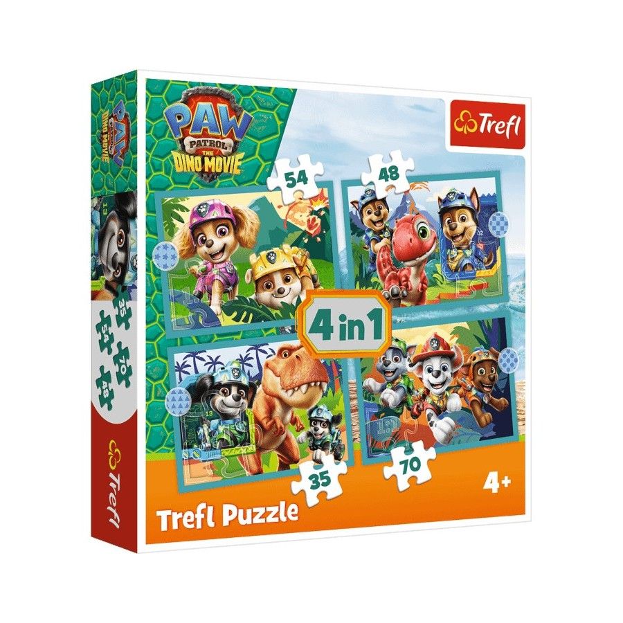 Trefl Puzzle 4w1 Historie z wyspy dinozaurów