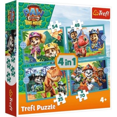 Trefl Puzzle 4w1 Historie z wyspy dinozaurów