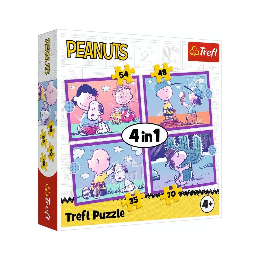 Trefl Puzzle 4w1 Ze Snoopym jest wesoło