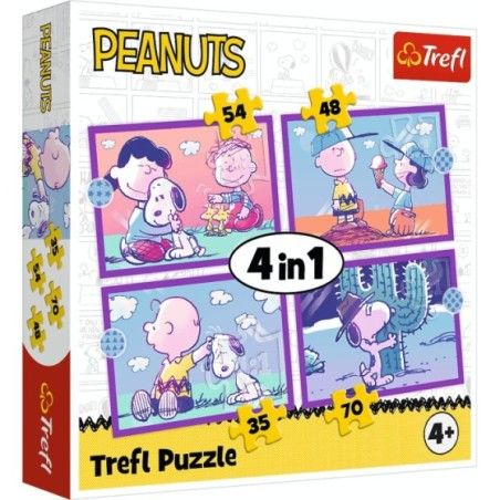 Trefl Puzzle 4w1 Ze Snoopym jest wesoło