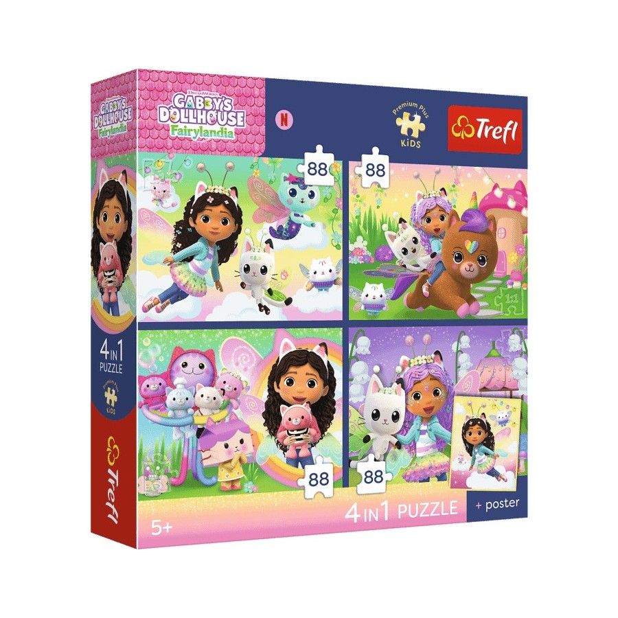 Trefl Puzzle 4x88el. Premium Plus Kids Kocie harce