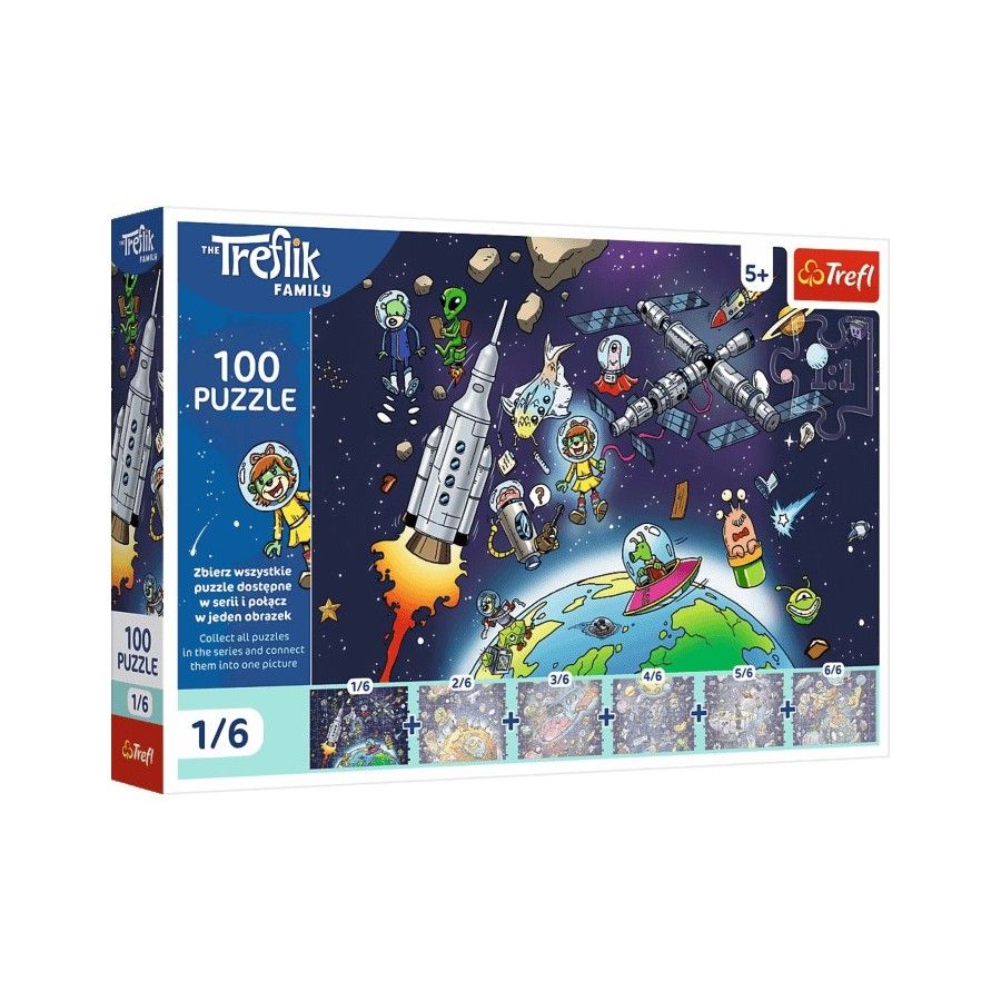 Trefl Puzzle 100el. Treflinka w kosmosie