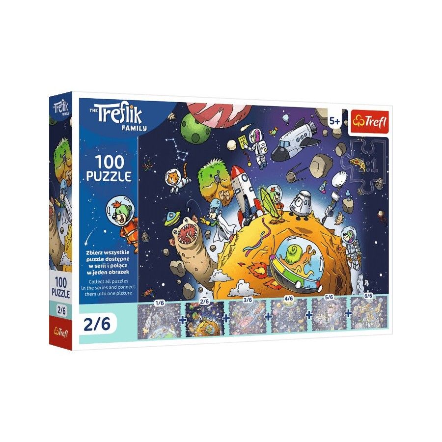 Trefl Puzzle 100el. Treflik w kosmosie