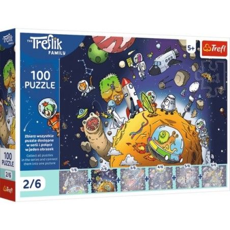 Trefl Puzzle 100el. Treflik w kosmosie