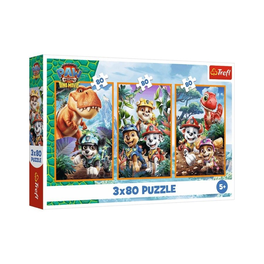 Trefl Puzzle 3x80el. Bohaterowie dinozaurów