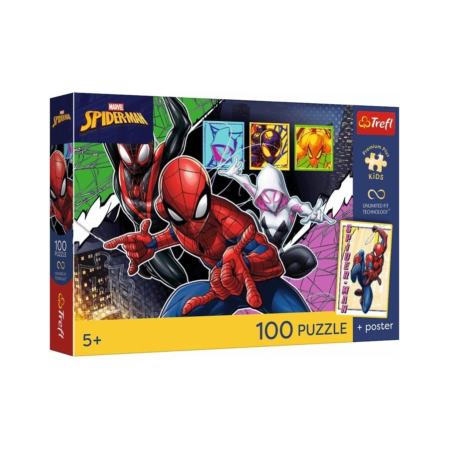 Trefl Puzzle 100el. Premium Plus Kids Bohaterski pająk