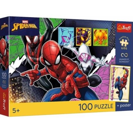 Trefl Puzzle 100el. Premium Plus Kids Bohaterski pająk