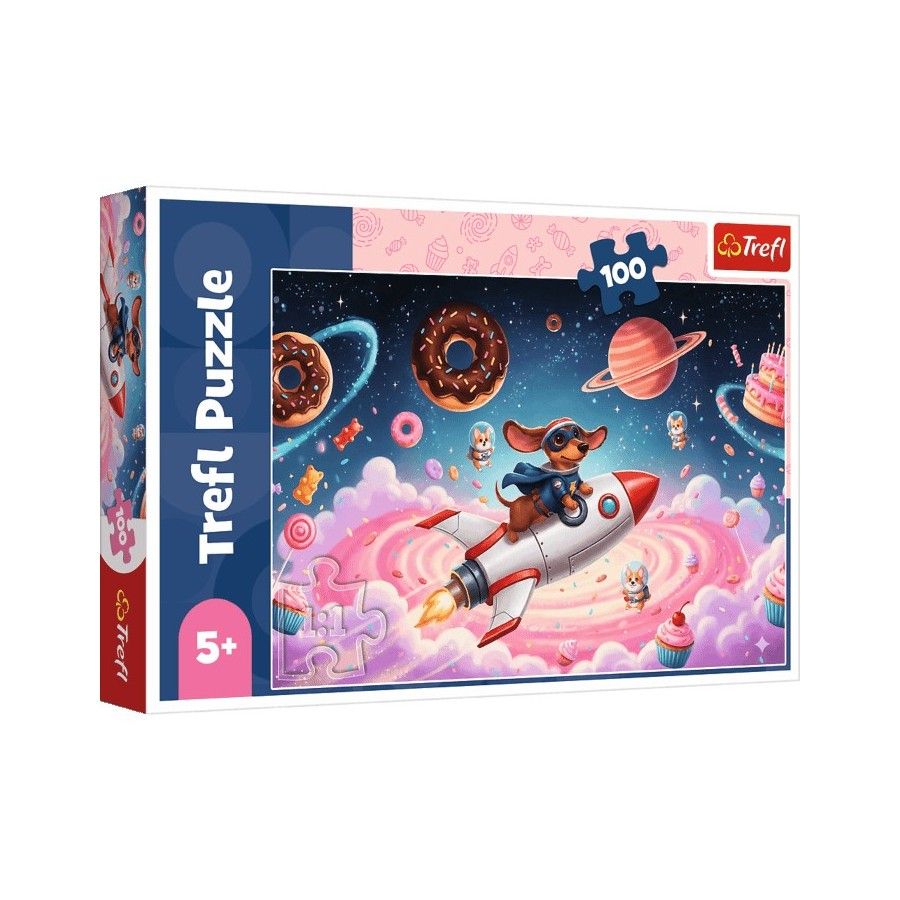 Trefl Puzzle 100el. Jamnik na rakiecie
