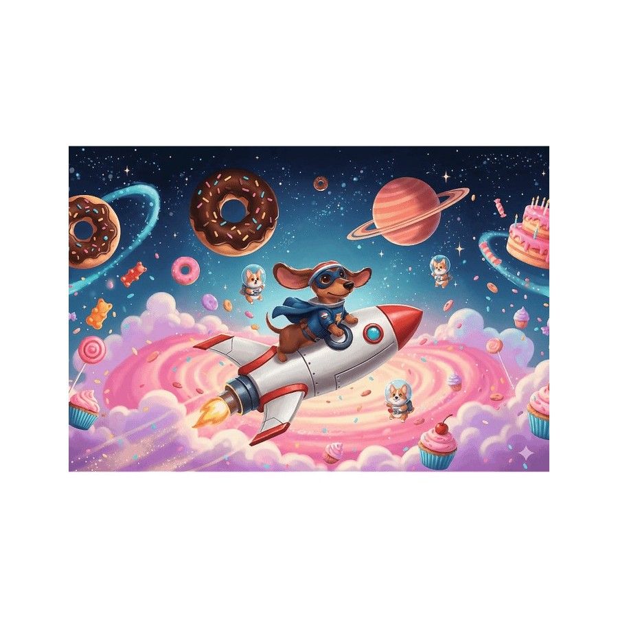 Trefl Puzzle 100el. Jamnik na rakiecie
