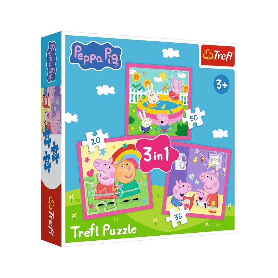 Trefl Puzzle 3w1 Peppa i przyjaciele