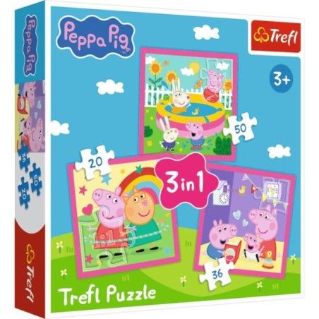 Trefl Puzzle 3w1 Peppa i przyjaciele