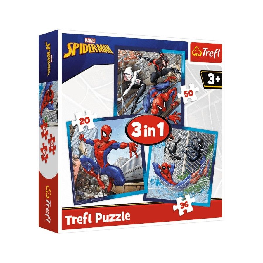 Trefl Puzzle 3w1 Spiderman Pajęczy przyjaciele