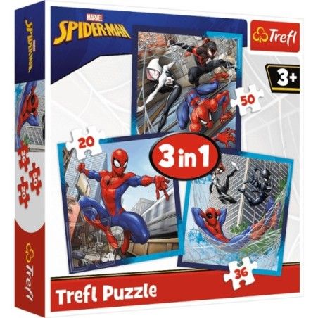 Trefl Puzzle 3w1 Spiderman Pajęczy przyjaciele