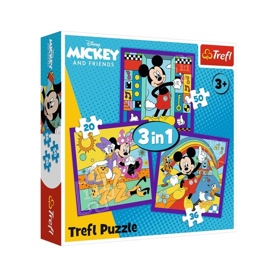 Trefl Puzzle 3w1 Miki i jego wesoła ekipa