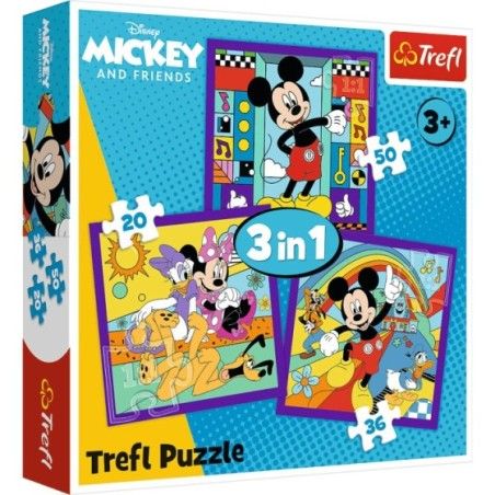 Trefl Puzzle 3w1 Miki i jego wesoła ekipa
